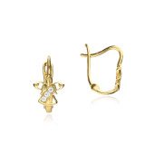 Cercei copii aur 14K ingeras cu pietre si tortita inchisa DiAmanti PZE0667EG14K-AS